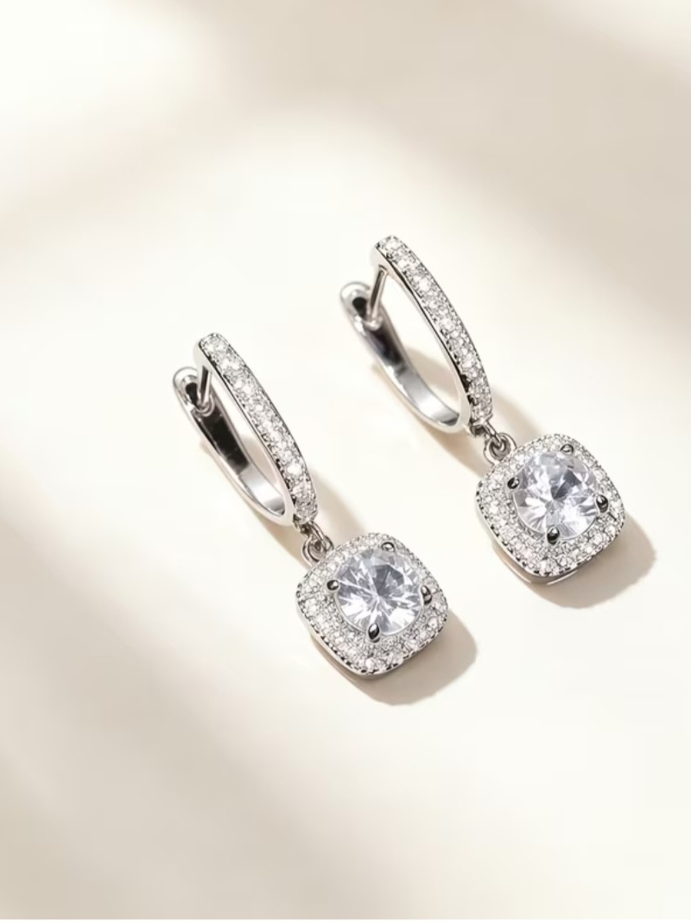 White Rhodium Tourmaline Drop Earrings